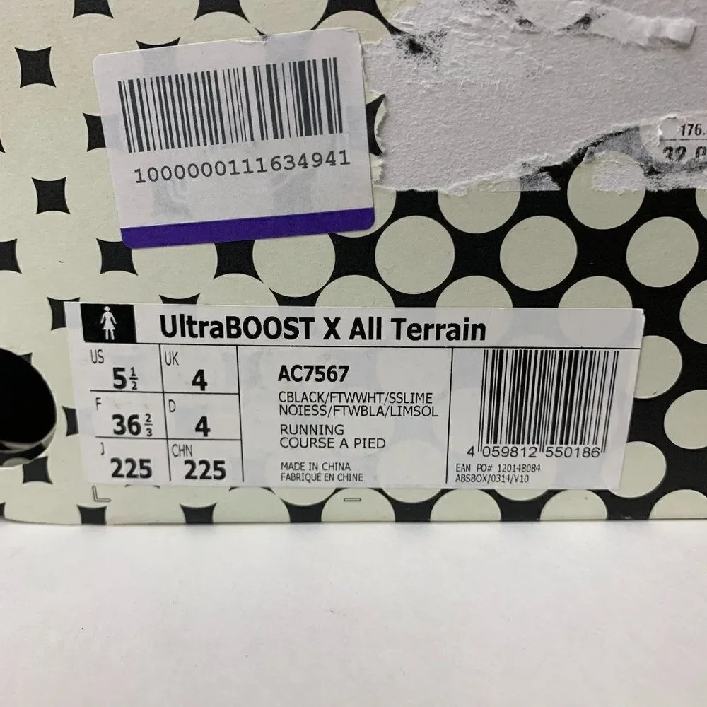 Adidas Ultra Boost X ATR Stella Mccartney AC7567 Womens Shoes 5.5US Black